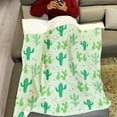 thumbnail image 4 of Cactus Blanket 40"x50" Green Fleece Blanket Soft Fuzzy Plush Throw Blankets Gifts for Men Women Girls and Boys, 4 of 6