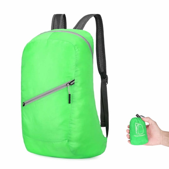 SNKSDGM Thin Lightweight Sports Backpack, Multi-color Packable Daypack, Compact Foldable Rucksack Suitable for Travel Camping Walking Daily Outings Green