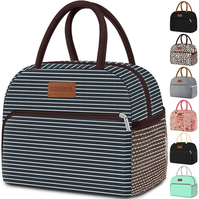 Bolsa de almuerzo para mujeres y hombres, lonchera aislada para adultos, bolsa de almuerzo reutilizable para el trabajo, picnic o viajes (marrón)