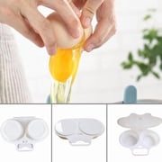 Microwave Egg Poacher, 13 x 5 cm, 2-Cavity Non-stick Cooker with Lid, Double Drain Poached Cups Cookware, White
