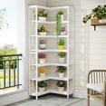thumbnail image 6 of Tribesigns 7-Tier Corner Shelf, Industrial Display Bookshelf, Freestanding Wood and Metal Corner Etagere Bookcase for Living Room, Kitchen, Home Office, 6 of 10