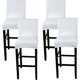 thumbnail image 1 of 4 Pices Tabourets Hauts Housse de Chaise de Bar Couverture de Chaise de Pub Amovible et lastique,Seulement Housses,Blanc, 1 of 5