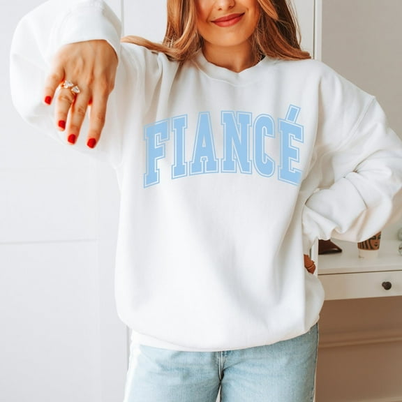 Fiancé Sweatshirt, Bride Shirt, engagement, Bridal Shower, Bachelorette, Fiancee, Newly Engaged, Something Blue All Size S-5Xl