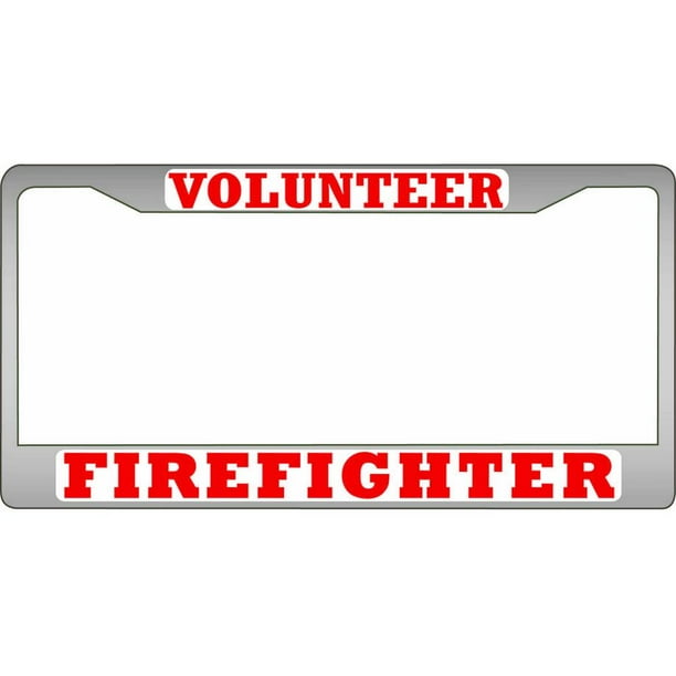 Volunteer Firefighter Chrome License Plate Frame