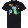 thumbnail image 3 of Inktastic Tyrannosaurus Rex Vs. Meteor Fun Space Dinosaur T-Shirt, 3 of 5