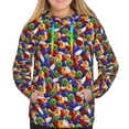 thumbnail image 3 of KLL Bowling Colorful for Womens Pullover Hoodie with Pocket Hooded Long Sleeve Shirts Sweatshirt for Women-Medium, 3 of 7