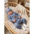 thumbnail image 4 of RUINIXCW Newborn Baby Boy Hospital Coming Home Outfit Waffled Romper Infant Baby Boys Fall Winter Duck Hunting Clothes Mallard Embroidery Long Sleeve Jumpsuit Hat Set, 4 of 9