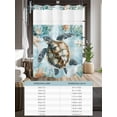thumbnail image 6 of No Hook Shower Curtains with Snap-in Liner Set, Teal Sea Turtle Coastal Waterproof Hotel Style Bathroom Shower Curtain, Summer Beach Nautical Coral Breathable Mesh Top Window Bath Curtains 48''x72'', 6 of 6