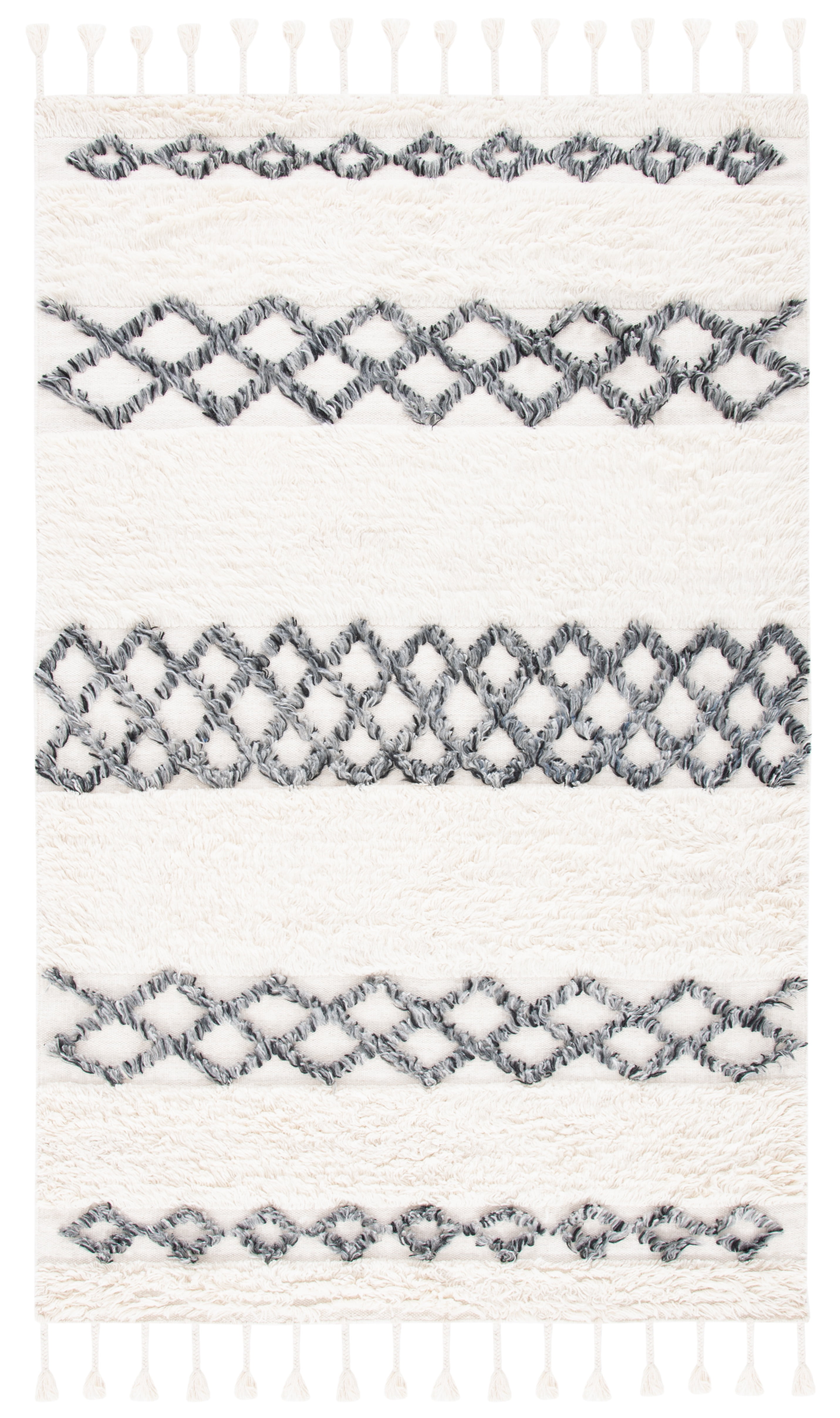 SAFAVIEH Casablanca Lalia Geometric Area Rug, Ivory/Dark Gray, 5' x 8'