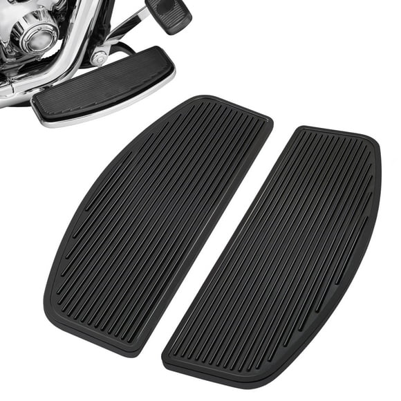 PBYMT Front Footboard Rubber Insert Rider Footboard Floorboard Foot Peg Footrest Pad Compatible for Harley Touring Softail Road King Electra Glide 1986-Later