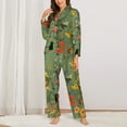 thumbnail image 2 of Balery Botanical Garden With Cats Pattern Pajama Sets for Women Long Sleeve 2 Piece Sleepwear Loungewear Sets Soft PJ's with Pockets Long Sleeve Comfy Pj Sets-Small, 2 of 7