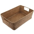 thumbnail image 3 of RENACLIPY Coffee Woven Storage Basket for Shelves Handmade Straw Portable Rectangle Design 7.5 x 4.5 x 5 inches, 3 of 8