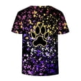 thumbnail image 5 of Charella Short Sleeve Shirts for Women Dog Paw Printed Crewneck T-shirts 2024 Spring Summer Clothes,Multicolor,M, 5 of 5