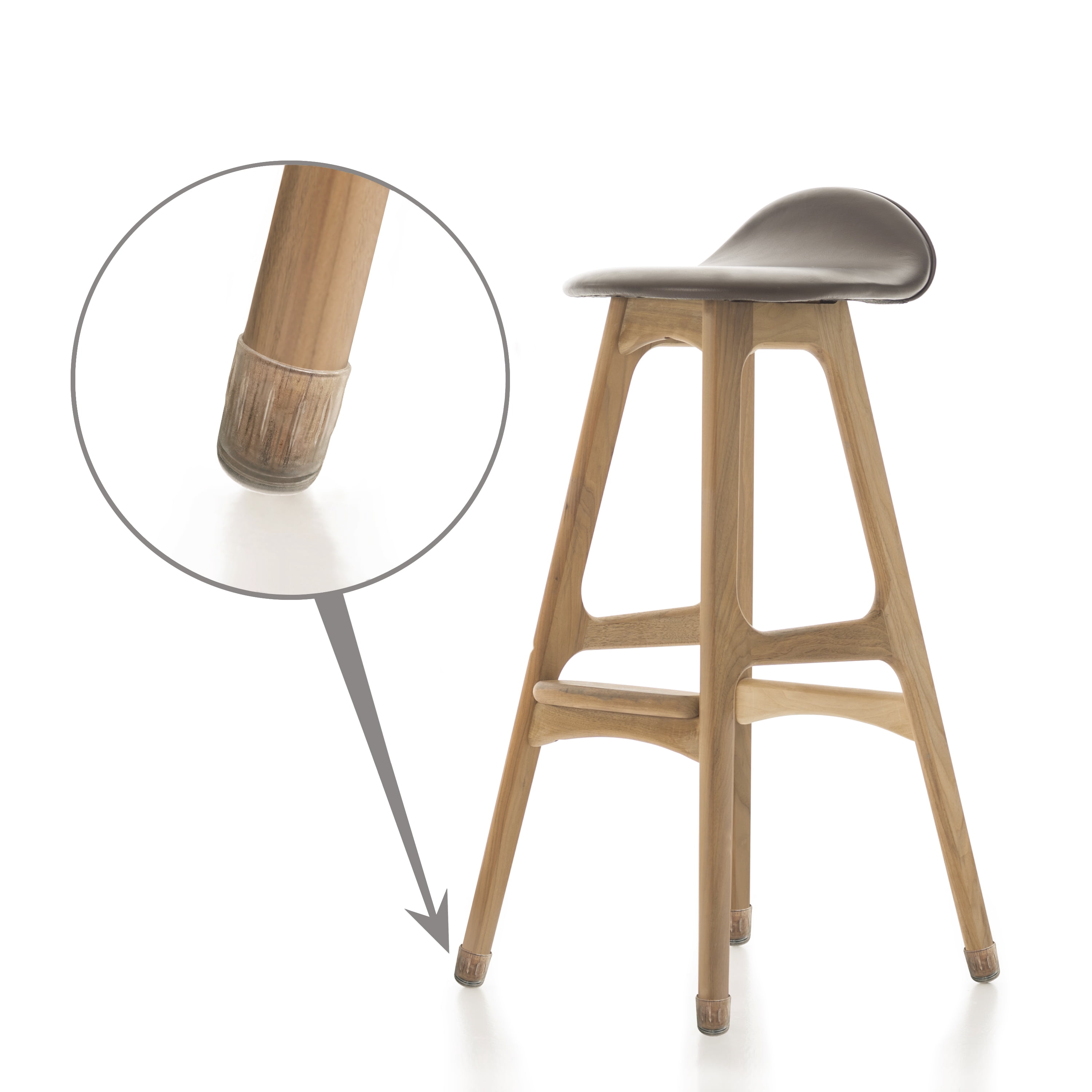 Super Sliders 1-Inch Chair Leg Tips with Felt Pads, Clear Protectors for Hardwood Floors – 4-Pack