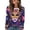 Navy #006, variant on Mardi Gras Shirts Womens Glitter Mask Print Crew Neck T Shirts Sequins Long Sleeve Green Tunic Tops Purple Pink L