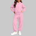 thumbnail image 6 of Kids 2-Piece Tracksuit Full Zip Hoodie and Jogger Pants Set Warm Fleece Athletic Outfit for Boys Girls (Ages 2-14 Years) School Daily Wear, 6 of 6