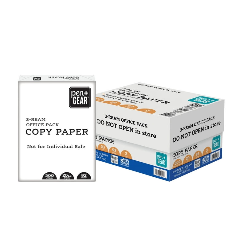 Pen Gear Copy Paper, 8.5 inch x 11 inch, 92 Bright, 20lb, 10 Reams - PG2011- 10 for sale online