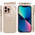 thumbnail image 3 of Compatible for iPhone 13 Pro Max Case with Camera Protection Cute Heart Pattern Electroplated Heart Logo Edge Soft TPU Shockproof Case for Women Girls (White), 3 of 6