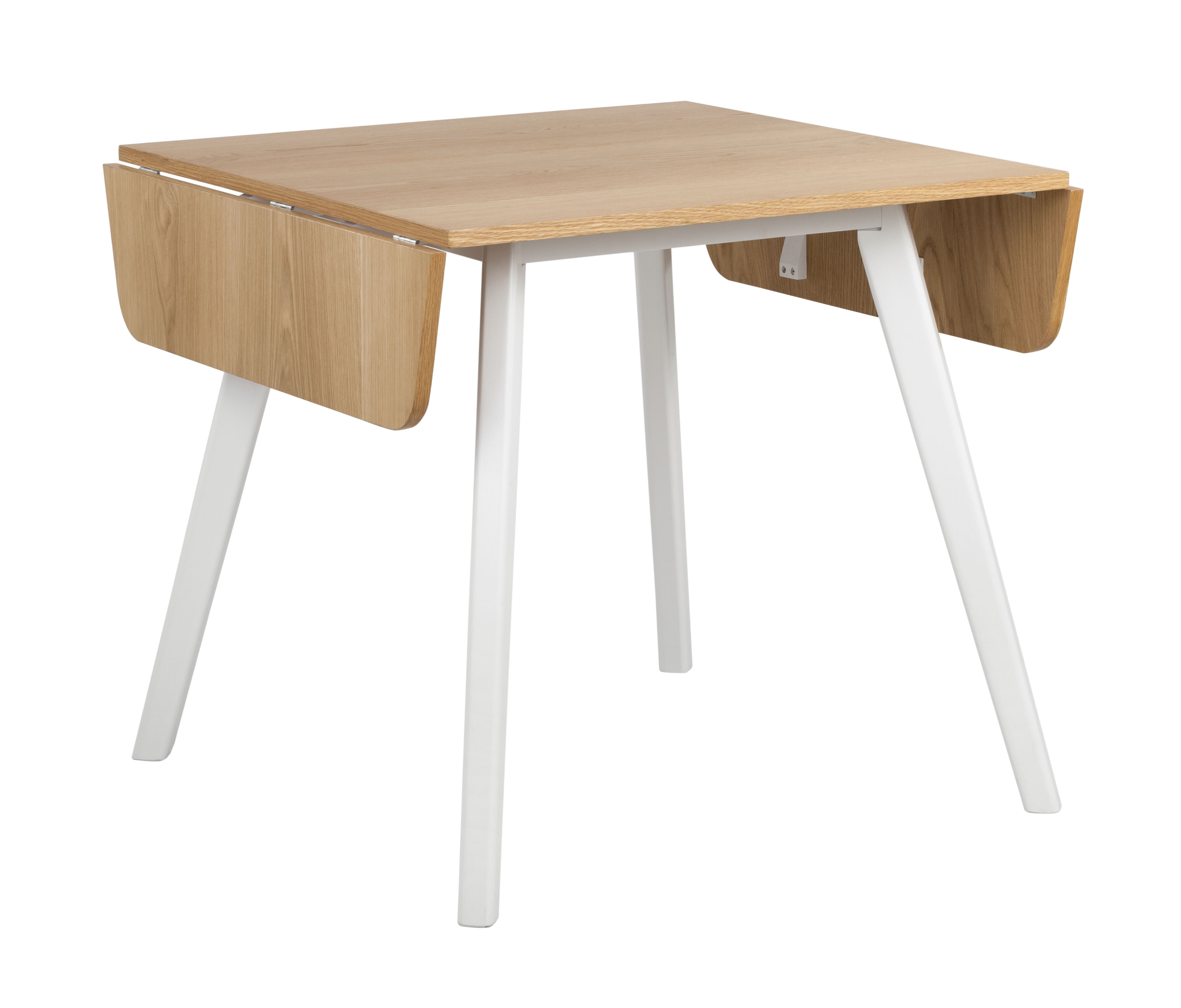 Universal Expert Abacus 32 to 47 Inch Extendable Dining Table with Drop Leaf Panels, Oak and White Finish