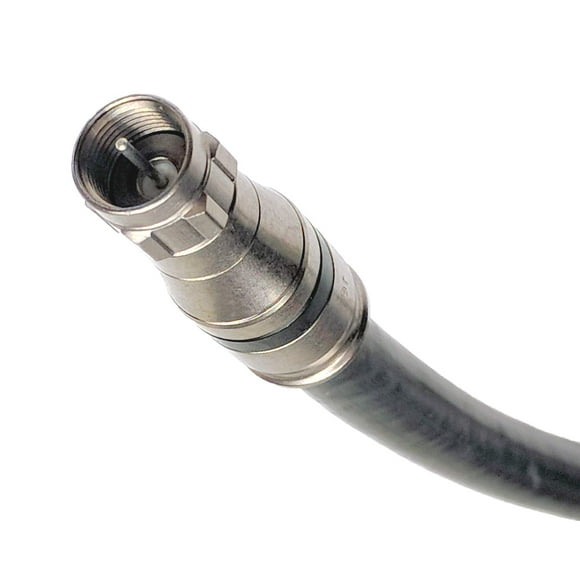 PHAT SATELLITE INTL - 300ft RG-11 Coax Cable 3X Shields 14AWG 75 Ohm 3GHz Satellite HDTV Cellular Booster Antenna Cable, F-Type Compression Fittings, Made in USA, UL ETL CM (300 feet, Black)