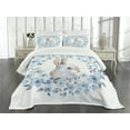 thumbnail image 3 of Ambesonne Country Quilted Bedspread Set 3 Pcs, Rabbit Portrait, Queen Size, Blue Grey White, 3 of 5