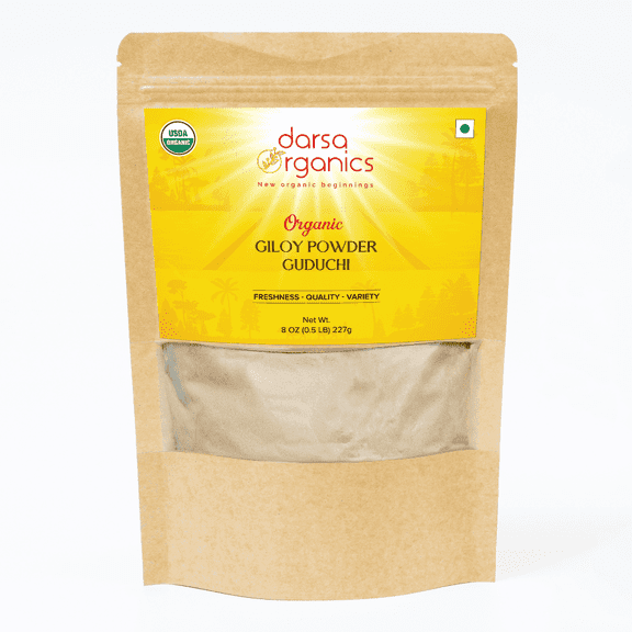 Darsa Organics Giloy Powder 8 oz - Organic, USDA Certified, Non-GMO