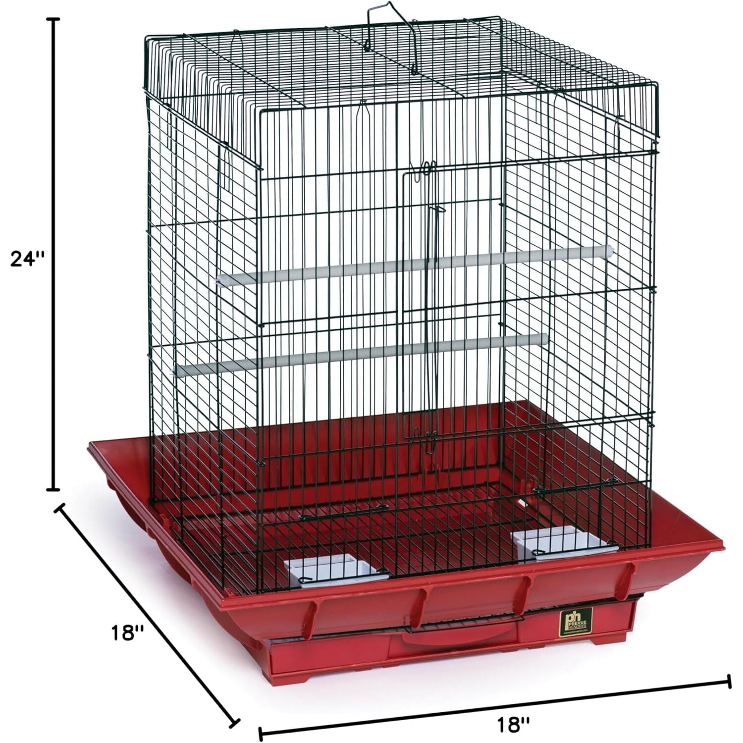 HomeStock Mountain Majesty Clean Life Bird Cage with Spacious Interior, Durable Build, Easy-to-Clean Features, and Secure Design for Birds' Comfort-Color:Red