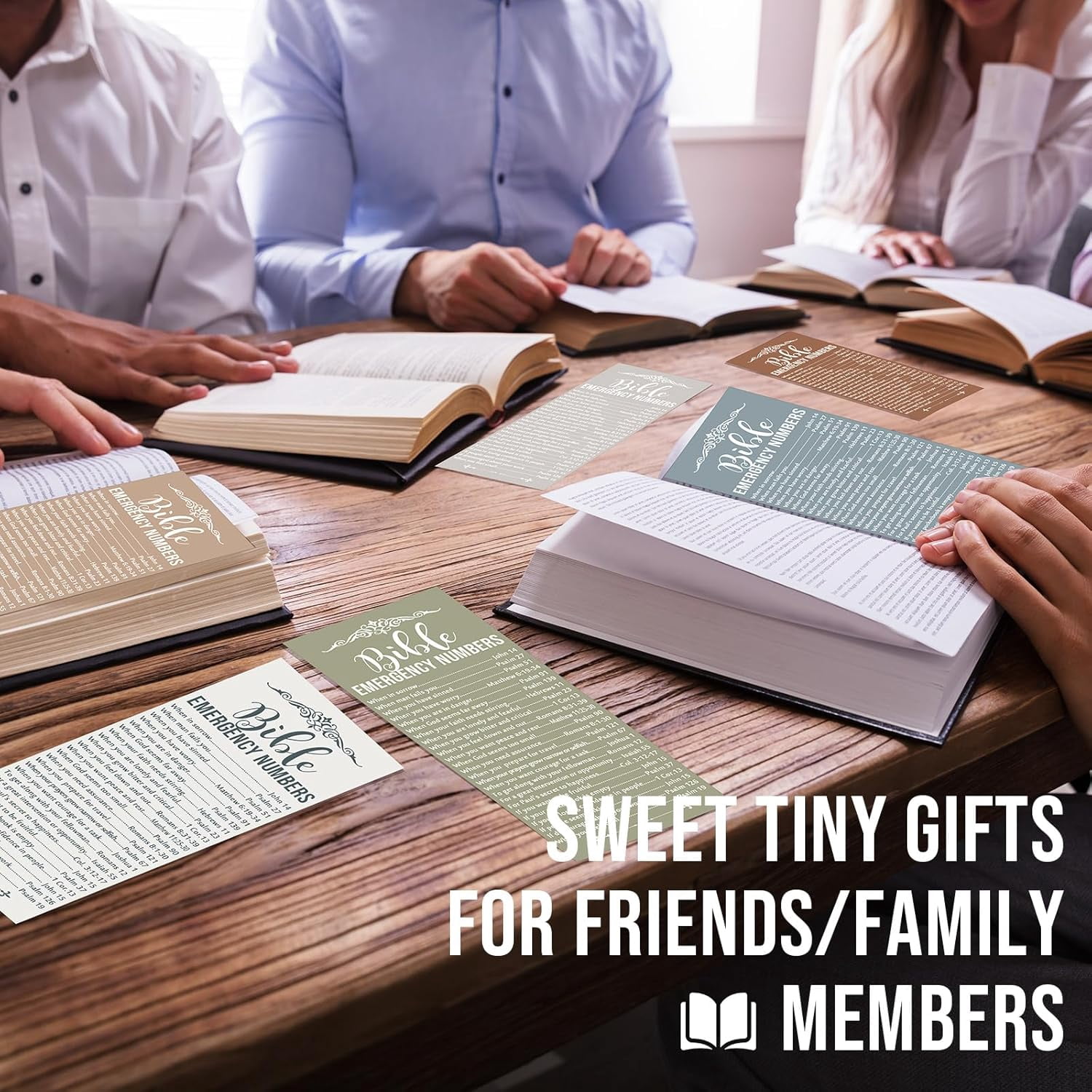 100 Pcs Christian Bible Verse Emergency Numbers Bookmark Christian Church Gift 2.36 x 6'' Religious Books of The Bible Bookmark for Women Men Catholic Retreat Sunday School(Morandi)