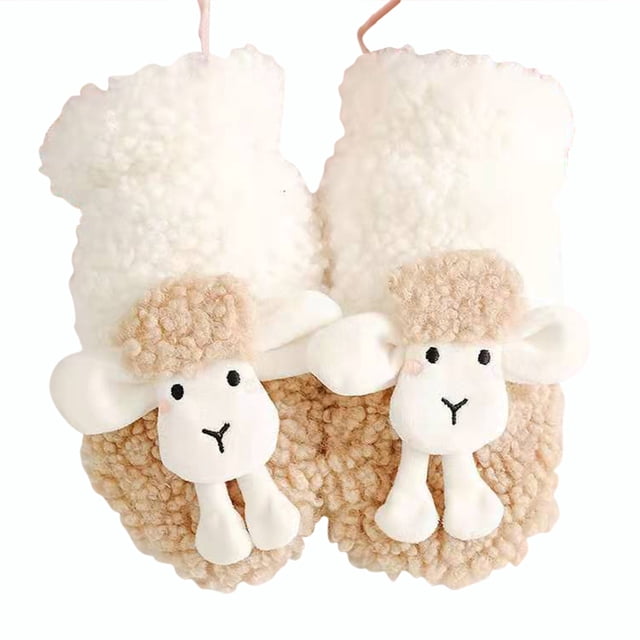 Punto De Invierno Con Hilo De Dibujos Animados De Ovejas De Felpa Gruesas Y Cálidas Para Niñas Y Mujeres seitruly HA046879-01