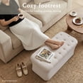 thumbnail image 6 of Dovov 40" Storage Ottoman Bench, End of Bed Bench Hold up to 330lb Footstool Storage Chest Footrest, Beige, 6 of 11