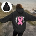 thumbnail image 2 of GEWSEY Women Hoodies Cancer Awareness Fall Sweatshirts for Women 2025 Y2k Fall Winter Oversized Hoodie with Pockets (Black, XXL), 2 of 8