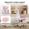thumbnail image 2 of HSUNNS Ergonomic Office Chair, Lumbar Support, Adjustable Height Computer Desk Chair 300LBS Capacity with Armrests for Adults, Pink, 2 of 8