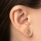 thumbnail image 2 of Aretes de oro 14k GIALLO Broquel Trébol de oro amarillo brillante con circonia, 2 of 5