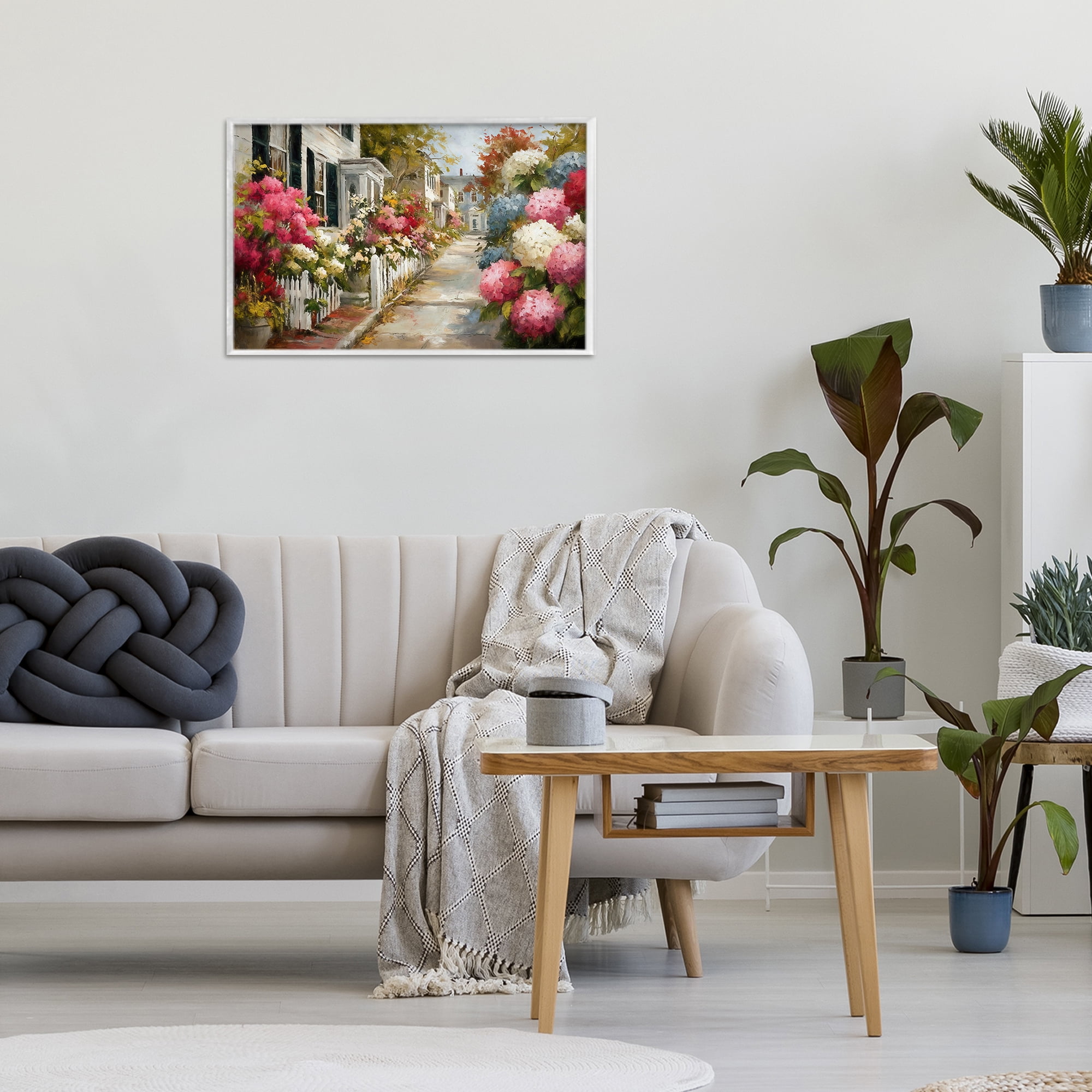Stupell Industries Faded Shutters & Bursting Blooms White Framed Giclee Art, design by Tina LeCour