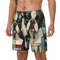 thumbnail image 1 of Balery Colorful Bulldog Duo Bañador para hombre, shorts de playa de secado rápido con entrepierna y forro de compresión-3X-Large, 1 of 6