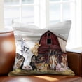 thumbnail image 2 of Farmhouse Animal Throw Pillow Cover Pig Cat Cow Cotton Linen Cushion Cover Throw Pillow Case with Invisible Zipper for Couch Sofa Bed Chair Car 26x26 Inch, 2 of 9