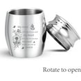 thumbnail image 4 of Small Urns for Ashes Mini Cremation Urns Ashes Keepsake Memorial Stainless Steel Metal Funeral Urn Sunflower Butterfly Burial for Pet Human Dog Cat 1.57x1.18 Inch-My Mind Still Talks To You, 4 of 7