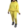 thumbnail image 1 of MAWCLOS Ladies Loose Fit Hoodies Jogger Set Running With Pockets Lounge Sets Yellow 2XL, 1 of 4