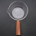 thumbnail image 6 of 2X Glass Milk Pot with Wooden Handle 400Ml Cooking Pot for Salad Noodles Gas Stove Cookware, 6 of 8