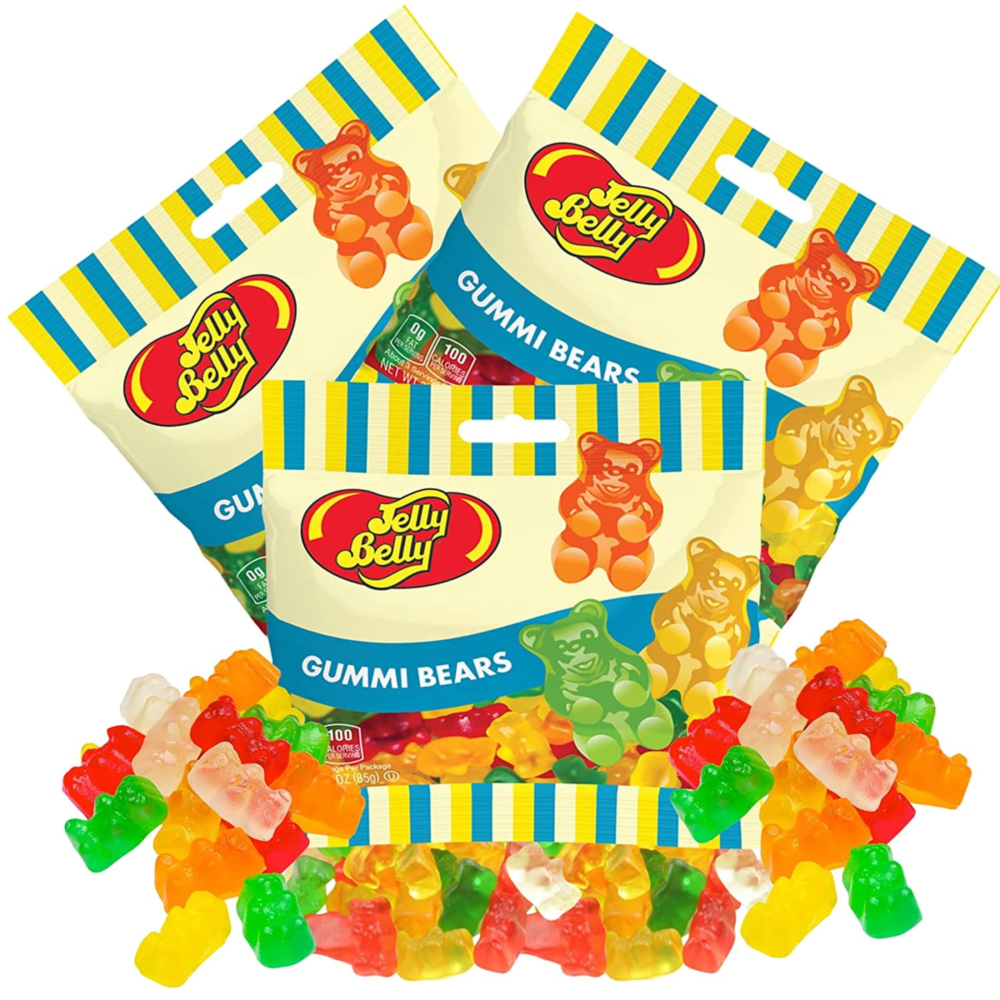 Jelly Belly Assorted Flavored Gummi Bears, Gummy Candy Snacks, Pack of