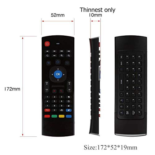 Gimibox MX3 Pro Wireless Keyboard 2.4G Smart TV Remote with Motion Sensing Game Handle Android Remote Control for Android TV Box/PC/Smart TV/Projector/HTPC/All-in-one PC/ Air Mouse for Android tv Box 