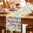 thumbnail image 5 of Children's Day Table Runner 70 Inches, Cartoon Cute Sun Nature Flowers Leaf Bed Runner Dresser Scarves Tabletop for Indoor Outdoor Parties/Ceremony/Banquet, 13" x 70", 5 of 9