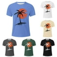 thumbnail image 6 of Mens Summer Beach T-Shirt Fashion Lightweight Short Sleeve Tee Shirts Round Neck Sunset Printed Casual Breathable Men Tops For Outdoor Sports, Party, Dates, 6 of 6