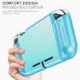thumbnail image 2 of Turquoise Blue Carbon Fiber Design Flexible TPU Rubber Case Protective Cover [Anti-Shock, Anti-Fingerprint] Compatible with Nintendo Switch Lite Console, 2 of 7