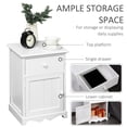 thumbnail image 4 of HOMCOM Table de Chevet Lot de 2, Table de Nuit avec Tiroir et Armoire, Petites Tables d'Appoint avec Lignes Propres et Base Courbée, Mobilier de Maison, Blanc, 4 of 10