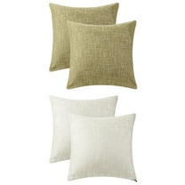 Unique Bargains 4 Pcs Solid Linen Pillow Covers Set Soft Decorative Throw Pillow Cover Khaki/Beige 16" x 16"