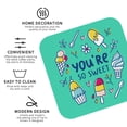 thumbnail image 3 of Yiaed You are so Sweet Print Leather Coasters for Drinks - Cup Coasters Coffee Table Kitchen Table Bar, Home & Office Gifts Handmade Drink Coasters-Square, 3 of 6