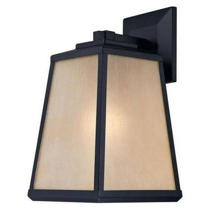 

Westinghouse Lighting 6359400 1 Light Wall Fixture with Amber Seeded Glass Matte Black