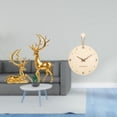 thumbnail image 2 of Estatua de escultura de ciervo,Estatuas de ciervos en pareja para decorar la entrada del hogar.,Reloj de pared,Reloj de pared decorativo para sala de estar,silencioso,Reloj de pared de madera, 2 of 8