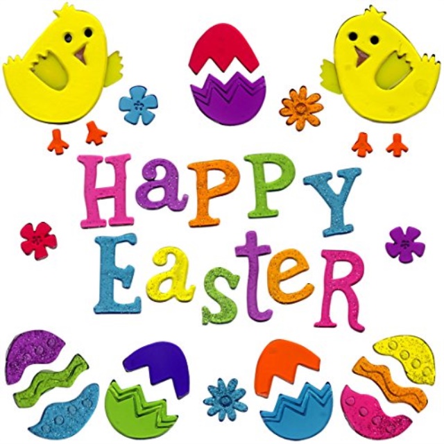 easter window clings gel charms stickers decorations with easter eggs